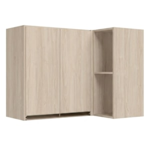 Armario Aereo De Canto 2 Portas 2 Nichos MDF 89X68 cm Kali 193641 Bianco TOQ Nicioli