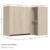 Armario Aereo De Canto 2 Portas 2 Nichos MDF 89X68 cm Kali 193641 Bianco TOQ Nicioli