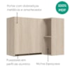 Armario Aereo De Canto 2 Portas 2 Nichos MDF 89X68 cm Kali 193641 Bianco TOQ Nicioli