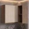 Armario Aereo De Canto 2 Portas 2 Nichos MDF 89X68 cm Kali 193641 Carvalho TOQ Bianco Nicioli