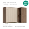 Armario Aereo De Canto 2 Portas 2 Nichos MDF 89X68 cm Kali 193641 Carvalho TOQ Bianco Nicioli