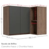 Armario Aereo De Canto 2 Portas 2 Nichos MDF 89X68 cm Kali 193641 Carvalho TOQ Chumbo Nicioli