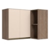 Armario Aereo De Canto 2 Portas 2 Nichos MDF 89X68 cm Kali 193641 Carvalho TOQ Off White Nicioli