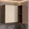 Armario Aereo De Canto 2 Portas 2 Nichos MDF 89X68 cm Kali 193641 Carvalho TOQ Off White Nicioli