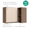 Armario Aereo De Canto 2 Portas 2 Nichos MDF 89X68 cm Kali 193641 Carvalho TOQ Off White Nicioli