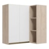 Armario Aereo De Canto 2 Portas 3 Nichos MDF 86X90 cm Kali 193661 Bianco TOQ Branco Nicioli