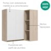 Armario Aereo De Canto 2 Portas 3 Nichos MDF 86X90 cm Kali 193661 Bianco TOQ Branco Nicioli