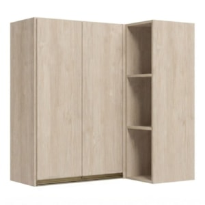 Armario Aereo De Canto 2 Portas 3 Nichos MDF 86X90 cm Kali 193661 Bianco TOQ Nicioli