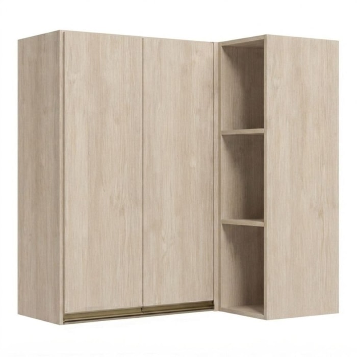 Armario Aereo De Canto 2 Portas 3 Nichos MDF 86X90 cm Kali 193661 Bianco TOQ Nicioli