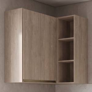 Armario Aereo De Canto 2 Portas 3 Nichos MDF 86X90 cm Kali 193661 Bianco TOQ Nicioli