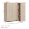 Armario Aereo De Canto 2 Portas 3 Nichos MDF 86X90 cm Kali 193661 Bianco TOQ Nicioli
