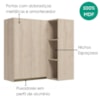 Armario Aereo De Canto 2 Portas 3 Nichos MDF 86X90 cm Kali 193661 Bianco TOQ Nicioli