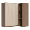 Armario Aereo De Canto 2 Portas 3 Nichos MDF 86X90 cm Kali 193661 Carvalho TOQ Bianco Nicioli