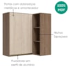 Armario Aereo De Canto 2 Portas 3 Nichos MDF 86X90 cm Kali 193661 Carvalho TOQ Bianco Nicioli