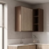 Armario Aereo De Canto 2 Portas 3 Nichos MDF 86X90 cm Kali 193661 Carvalho TOQ Bianco Nicioli