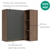 Armario Aereo De Canto 2 Portas 3 Nichos MDF 86X90 cm Kali 193661 Carvalho TOQ Chumbo Nicioli