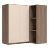 Armario Aereo De Canto 2 Portas 3 Nichos MDF 86X90 cm Kali 193661 Carvalho TOQ Off White Nicioli