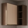 Armario Aereo De Canto 2 Portas 3 Nichos MDF 86X90 cm Kali 193661 Carvalho TOQ Off White Nicioli