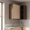 Armario Aereo De Canto 2 Portas 3 Nichos MDF 86X90 cm Kali 193661 Carvalho TOQ Off White Nicioli