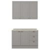 Armario Aereo E Balcao 120 cm CE169 Americana Cinza Calcare Henn