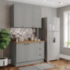 Armario Aereo E Balcao 120cm CE169 Americana Cinza Nature Henn