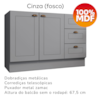 Armario Aereo E Balcao 120cm CE169 Americana Cinza Nature Henn