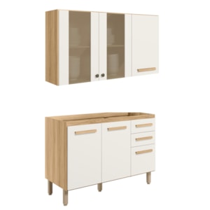 Armario Aereo E Balcao 16982x16988 Freijo Off White Cristal Nicioli Armario Aereo E Balcao 16982x16988 Freijo Off White Cristal Nicioli