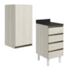 Armario Aereo E Balcao 1P 4G 40cm MDF Kali Bianco Toq Bianco Toq Nicioli
