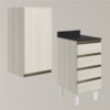 Armario Aereo E Balcao 1P 4G 40cm MDF Kali Bianco Toq Bianco Toq Nicioli