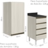 Armario Aereo E Balcao 1P 4G 40cm MDF Kali Bianco Toq Bianco Toq Nicioli