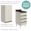Armario Aereo E Balcao 1P 4G 40cm MDF Kali Bianco Toq Bianco Toq Nicioli