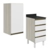 Armario Aereo E Balcao 1P 4G 40cm MDF Kali Bianco Toq Branco Uv Nicioli