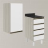 Armario Aereo E Balcao 1P 4G 40cm MDF Kali Bianco Toq Branco Uv Nicioli
