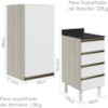 Armario Aereo E Balcao 1P 4G 40cm MDF Kali Bianco Toq Branco Uv Nicioli