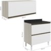 Armario Aereo E Balcao 2 Gavetas MDF Kali Bianco Toq Branco Uv Nicioli