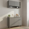 Armario Aereo E Balcao Com Tampo 105 cm Vanessa Cinza REAJL Moveis