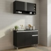 Armario Aereo E Balcao Com Tampo 105 cm Vanessa Preto REAJL Moveis
