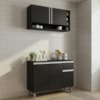 Armario Aereo E Balcao Com Tampo 105 cm Vanessa Preto REAJL Moveis
