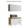 Armario Aereo E Balcao Com Tampo 120 cm Andreia Amendoa Branco REAJL Moveis