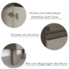 Armário Aéreo e Balcão Com Tampo MDF 40 cm Connect Duna Cristal Henn