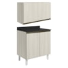 Armario Aereo E Balcao MDF 60cm Kali Bianco Toq Bianco Toq Nicioli