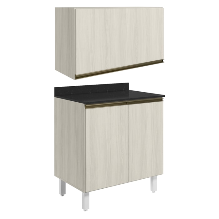Armario Aereo E Balcao MDF 60cm Kali Bianco Toq Bianco Toq Nicioli