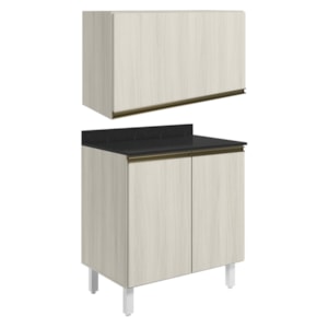 Armario Aereo E Balcao MDF 60cm Kali Bianco Toq Bianco Toq Nicioli Armario Aereo E Balcao MDF 60cm Kali Bianco Toq Bianco Toq Nicioli