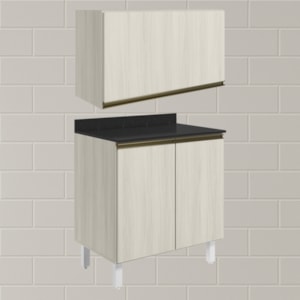Armario Aereo E Balcao MDF 60cm Kali Bianco Toq Bianco Toq Nicioli