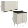 Armario Aereo E Balcao MDF 60cm Kali Bianco Toq Bianco Toq Nicioli