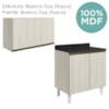Armario Aereo E Balcao MDF 60cm Kali Bianco Toq Bianco Toq Nicioli