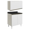 Armario Aereo E Balcao MDF 60cm Kali Bianco Toq Branco Uv Nicioli