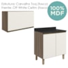 Armario Aereo E Balcao MDF 60cm Kali Carvalho Toq Off White Cetim Nicioli