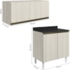 Armario Aereo E Balcao MDF 70cm Kali Bianco Toq Bianco Toq Nicioli