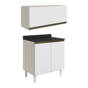 Armario Aereo E Balcao MDF 70cm Kali Bianco Toq Branco Uv Nicioli